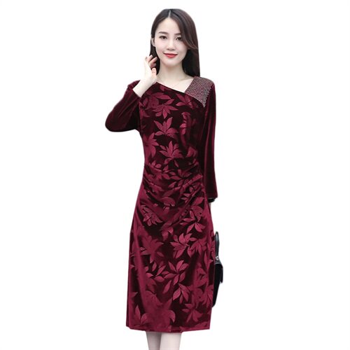 2021年秋季时尚百搭气质优雅熟女连衣裙，女装连衣裙，贵人树