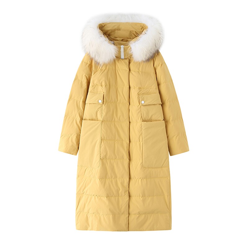 棉服2021新款时尚ins潮加厚大毛领棉服女中长款过膝面包服,女装棉衣/棉服,海爱依仁