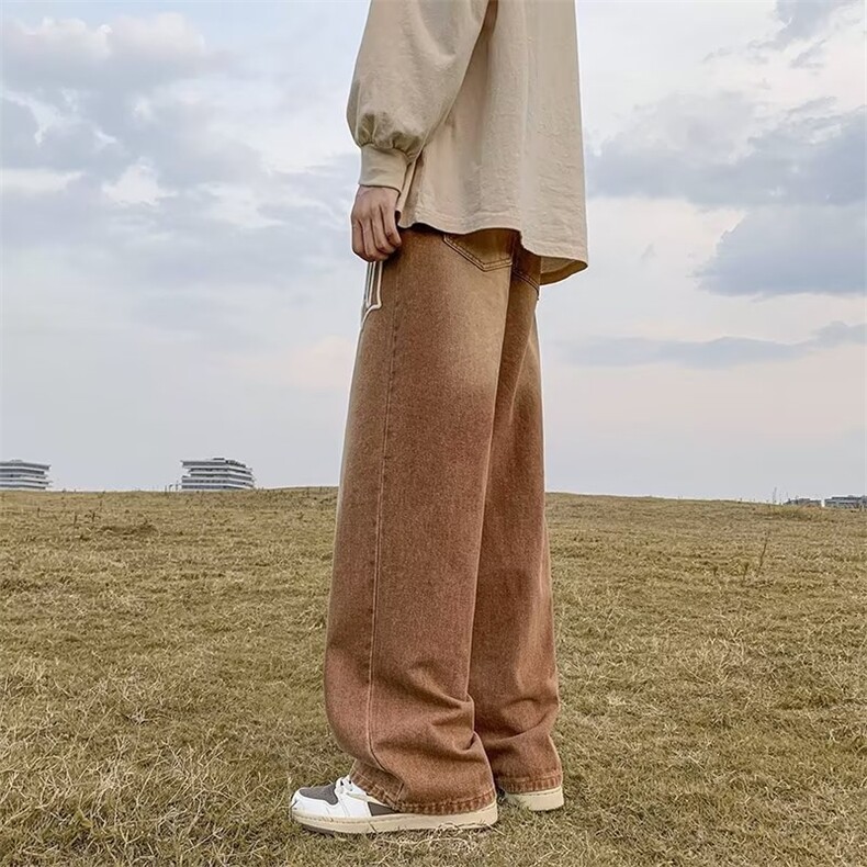 复古牛仔裤男美式vibe裤子高街ins潮牌hiphop宽松直筒裤4394-p45,男装牛仔裤,星座1008