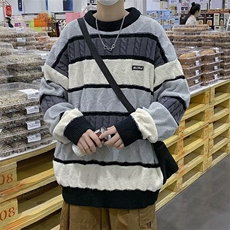 秋冬季加厚宽松毛衣线衣外套男美式复古内搭针织衫毛衣M1327-P46，男装针织衫/毛衣，星座512-2