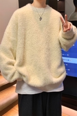 ！2023冬季新款男士貂毛圆领毛衣加厚保暖针织衫M2302特P48，男装针织衫/毛衣，电商B220