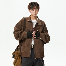 棒球服特批P75美式潮牌复古工装开衫外套男宽松休闲夹克男SY2507，男装夹克，星座610B-1