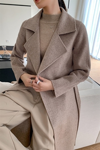 时尚百搭经典简约女装双面呢大衣优雅显瘦长款外套气质女神必备图片