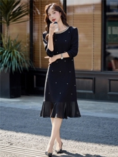 2026春季新款时尚气质优雅鱼尾裙女，女装连衣裙，美沁