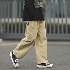 休闲裤男港风潮流口袋2023春秋季新款ins宽松百搭长裤K2651-P39，男装休闲裤，星座412