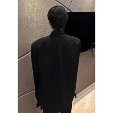 B221美式ins高街暗黑pu皮拼接夹克外套SY2313-P95控128，男装夹克，电商B221
