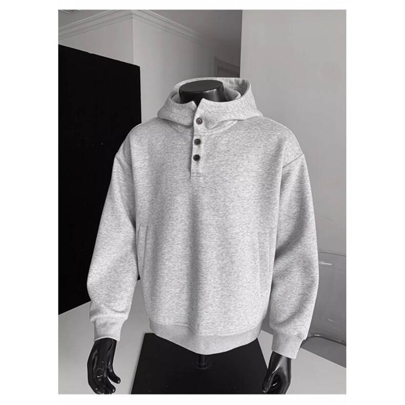 男美式短款基础纯色重磅连帽卫衣男套头外套宽松帽衫常规48加绒54，女装短外套，星座1013-1
