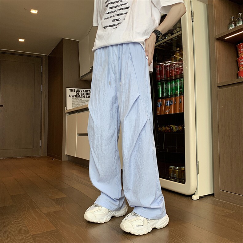 冰丝休闲裤子男夏季美式潮流运动薄款阔腿长裤子K0613-P35,男装休闲裤,星座308B-2
