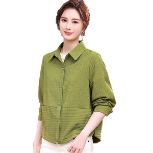 时尚百搭秋季新款创意侧摆定扣袢衫 修身显瘦长袖短外套女图片