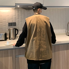 潮牌ins工装外套男春秋ins潮流复古背心工装坎肩vintage夹克马甲，男装背心/马甲，星座715-4