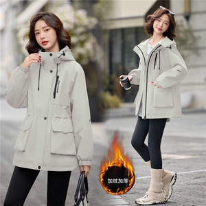 现货！2026冬季新款加绒加厚棉衣棉服外套女图片