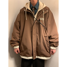 春季新款潮牌假两件连帽时尚夹克宽松百搭夹克外套CYJK9258-P80，男装夹克，电商A128