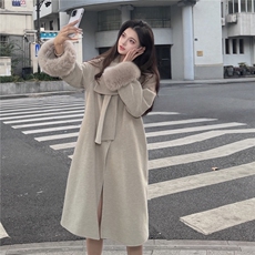 2025冬装新款高端气质灰色设计感大衣2B082-2259-p230k345，女装毛呢外套，2B082