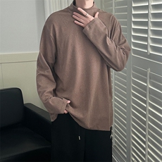 现货半高领德绒长袖T恤高领秋冬打底衫男宽松大码休闲T30-P35控59，男装T恤，电商A351