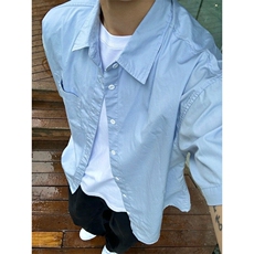 夏季短袖衬衫1302-1104-P35控68成分棉，男装T恤，星座1302