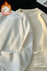 肌理感460g重磅加厚银狐绒圆领长袖T恤男T1746J加绒-特P40控78，男装T恤，电商A001-1
