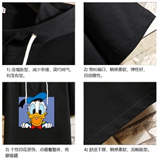 LD54223-P45连帽短袖t恤男大码胖子带帽五分袖中袖砖墙挂拍，男装T恤，电商A040A