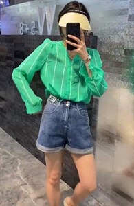 夏季新款V领洋气条纹防晒衣,其它,L·H·X