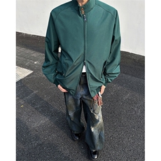 8XL-M美式复古棒球服外套男特大码潮牌双拉链立领夹克衫JK005P85，男装夹克，电商B312