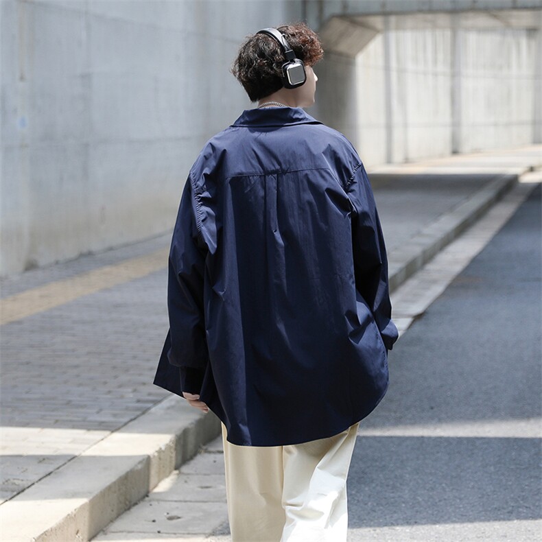 2023秋季日系复古衬衫男潮牌高街衬衣宽松休闲外套潮CS066-P40,男装衬衫,星座308B-1