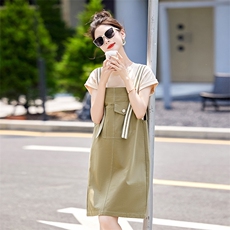 《大货已出》甜美时尚拼接工装背带裤两件套套裙,女装套装/套裙,辰辰家, 《大货已出》甜美时尚拼接工装背带裤两件套套裙,女装套装/套裙,辰辰家,