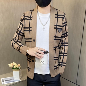 M3801-P65针织开衫外套春秋社会精神小伙夹克痞帅网红潮牌潮男图片