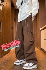 春季加长版工装裤男高个子阔腿直筒伞兵裤188cm110裤子KZ012P78，男装休闲裤，电商B312
