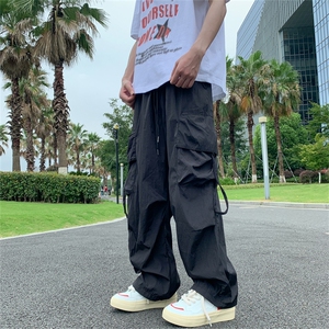 日系潮牌百搭多口袋工装裤男夏季薄款户外宽松阔腿长裤 k7197-P45图片