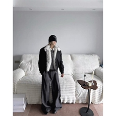 现货一件过冬1500G环保狼毛狼王短宽座山雕棉服JM006-p128，男装棉衣，星座910A