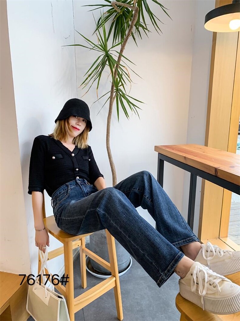 阔腿牛仔裤，女装牛仔裤，千百莲