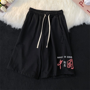 刺绣运动短裤男夏季潮流薄款速干休闲宽松直筒五分裤DK0858-P23图片