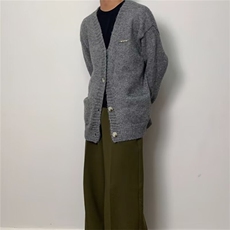 B03-P462025春新款男士毛衣针织开衫日系休闲v领系扣毛衫外套，男装针织衫/毛衣，电商B323A