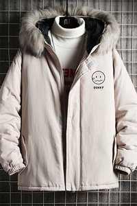 MM48072-P130 冬季大毛领衣男士大码加厚袄男服 网格挂拍图片
