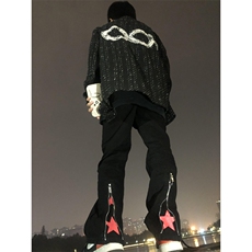 腿拉链宽松时尚水洗直筒牛仔裤设计百搭休闲裤子男长裤NT566，男装牛仔裤，星座1116A（原606A-3）