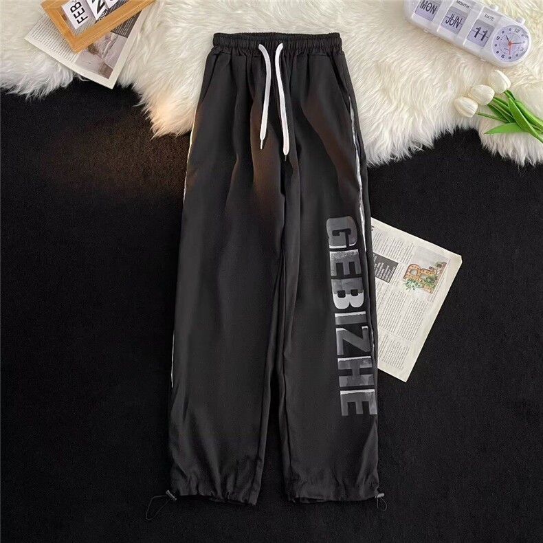 简约潮休闲裤潮流长裤新款男运动裤时尚潮牌宽松型原宿KK082-25，女装休闲裤，星座911-3