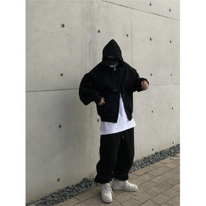 1005-1-FW042-特P58控88 秋季高街韩系纯色卫衣开衫图片