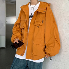 秋季多口袋冲锋衣男女款防风防水连帽外套JK0588-P60，男装夹克，星座308B-1
