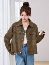 翻领短款外套女春季2026新款小个子时尚气质减龄百搭高端夹克上衣，女装短外套，丽影随形