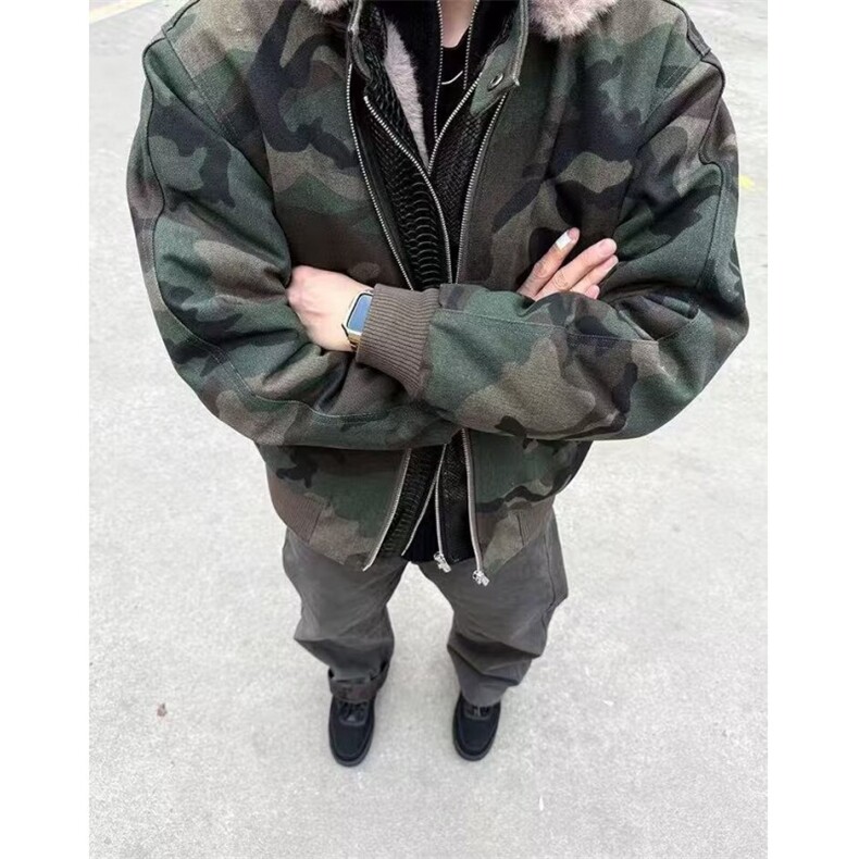 外贸迷彩工作服男士春秋季宽松立领户外干活穿的工衣休闲男装外套,女装短外套,四季星座505