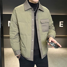标90白鸭绒冬季店主风高品质保暖翻领羽绒服外套男M628-P255，男装羽绒服，电商A413