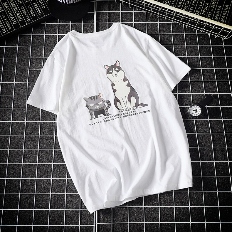 猫狗印花短袖T恤男加肥大码胖人M-6XL半袖潮牌QT5070-T2004,男装T恤,星座810(原QT5070)