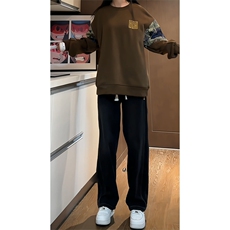 2024春季新款女模内景大码320克华棉卫衣M-5XHW23675-特P35，男装卫衣，电商A022