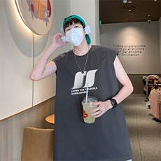 已注册美式直播抖音得物纯棉250克无袖背心T恤T2523P25控39，男装背心/马甲，电商C408-1(原B339-1)