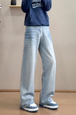 B221美式ins高街暗黑重工艺宽松直筒牛仔裤LK24423-特P45控78，男装牛仔裤，电商B221