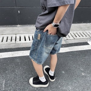 牛仔短裤男士夏季薄款宽松潮牌休闲男生五分裤新款中裤D8200-p36图片