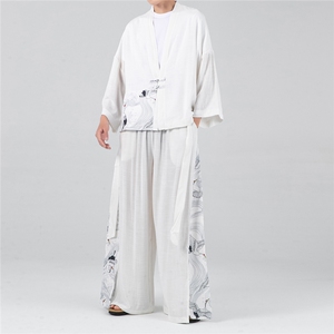 夏大码汉服改良风开衫阔腿裤套装情侣古风仙气潮 TZ72/P145图片