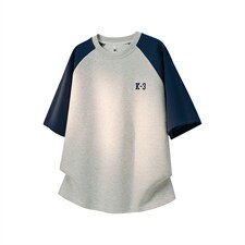 2026美式重磅冰感拼接插肩短袖T桖春夏DX2616特P28控59，男装T恤，电商B208