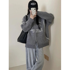 棒球服翻领拉链毛衣开衫女外套秋装新款韩版宽松针织衫M303，男装针织衫/毛衣，星座1116A（原606A-3）