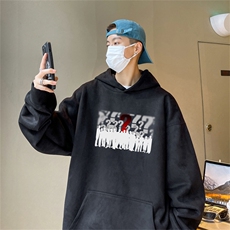 特P43控78秋季360G麂皮绒印花宽松休闲连帽卫衣JWY3272，男装卫衣，电商B370