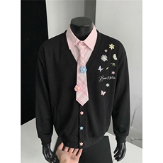 现货春秋卫衣开衫重磅高品质假两件外套带领带1016-1Y140P89K148，女装短外套，星座1016-1（原电商B408-1）
